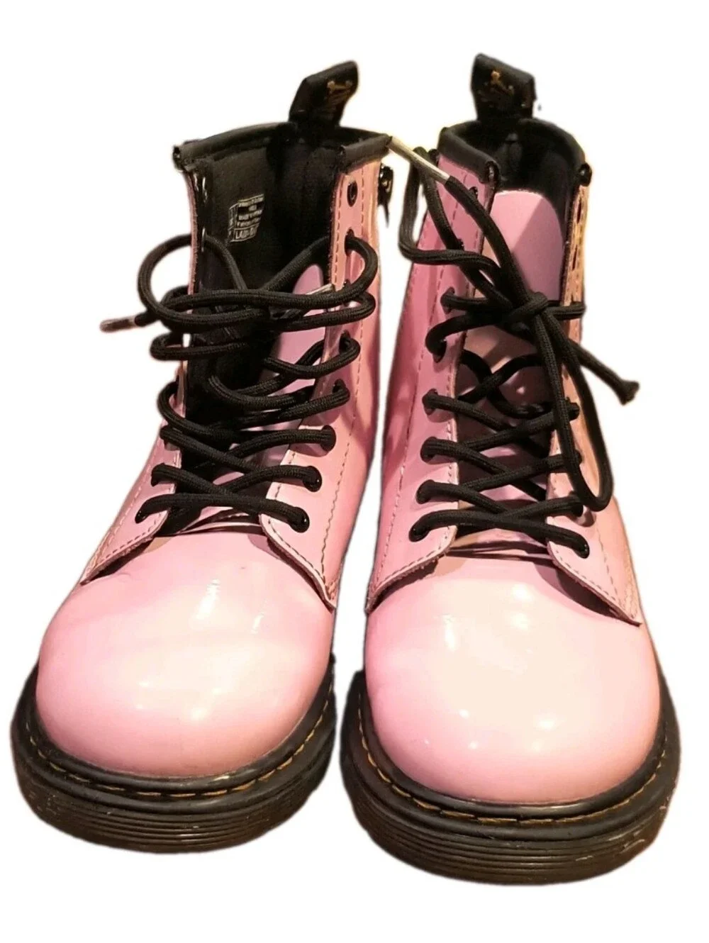 ​Dr. Martens 1460 J Pink Patent Leather Ankle Boots Youth Kids Size 3 US Wmns 5